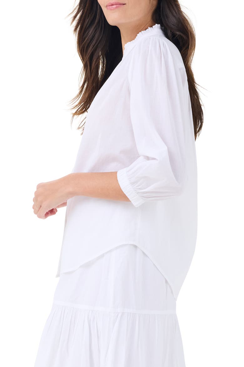 Girlfriend Cotton Button-Up Shirt, Alternate, color, PAPER WHITE