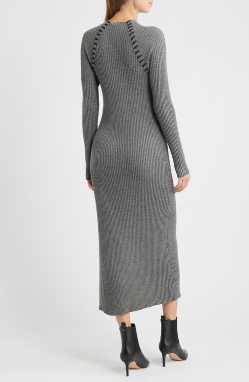 Rails Imara Long Sleeve Rib Wool Blend Sweater Dress In Gray