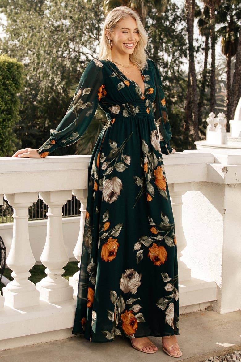 Olivia Maxi Dress, Alternate, color, Deep Topaz Floral