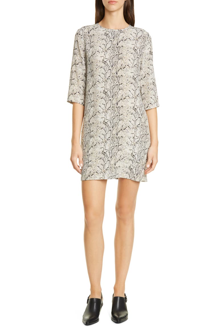 Aubrey Silk Shift Dress, Main, color, EQ NATURAL
