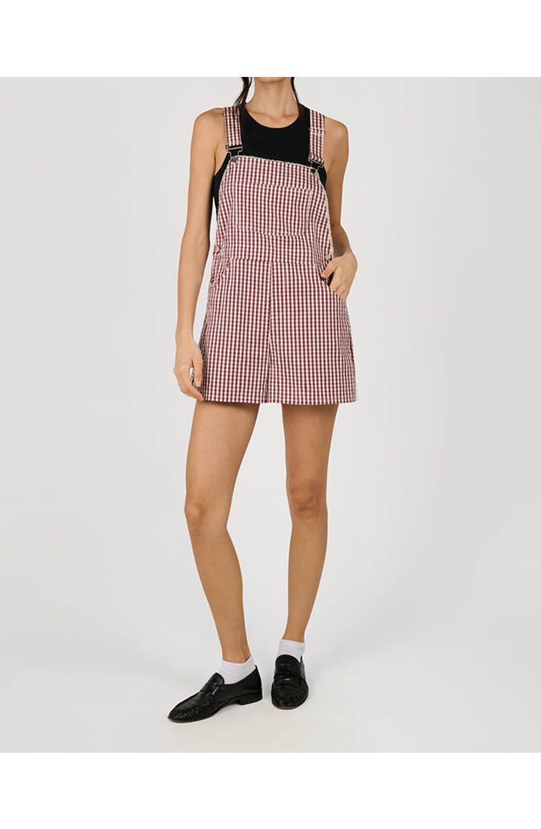 WeWoreWhat Basic Short Overall, Main, color, Plum/Ivory Multi