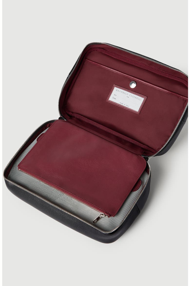 Grain leather beauty case, Alternate, color, Black
