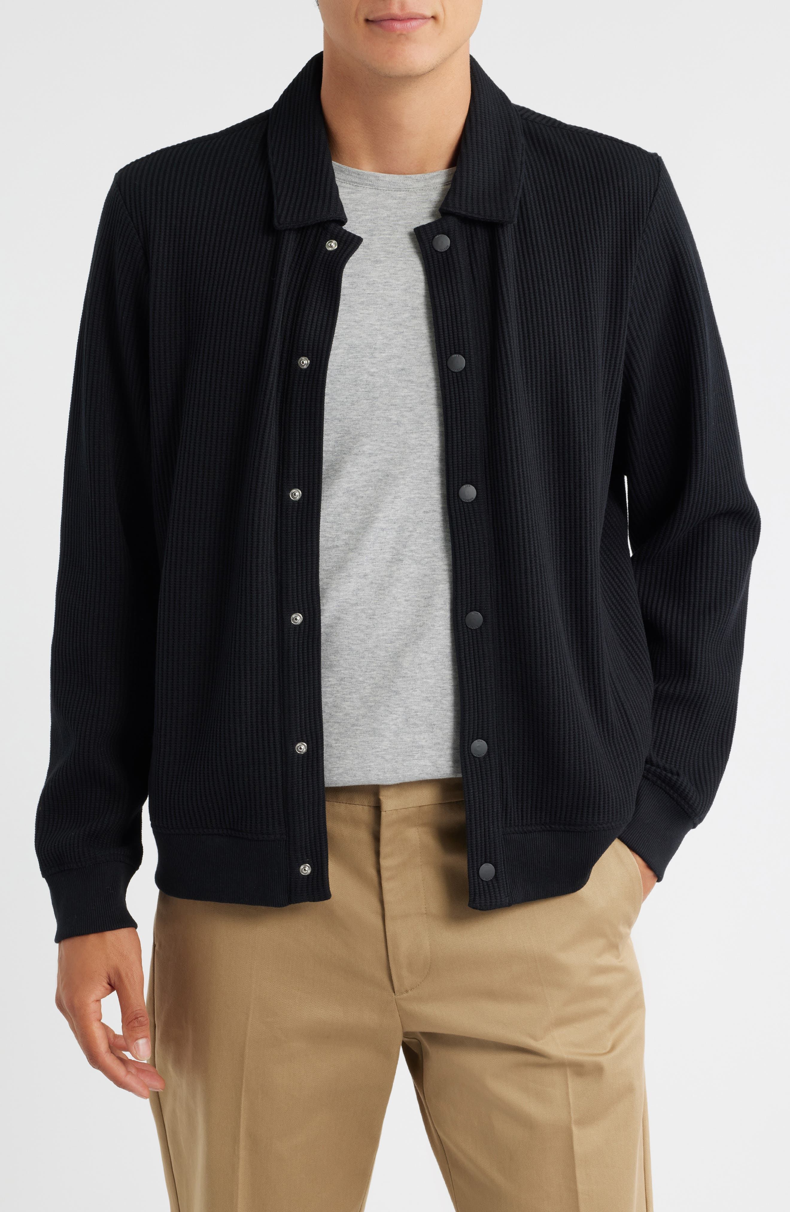 Wax London Hays Jersey Snap-Up Overshirt