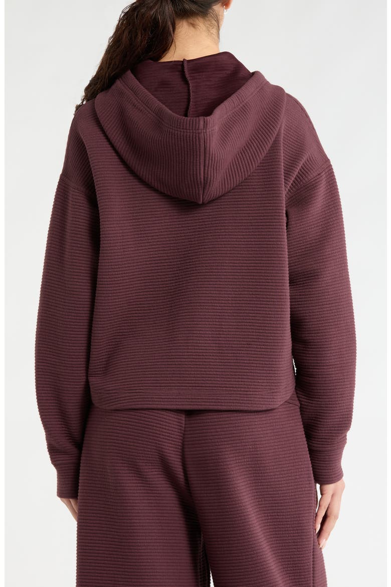Ottoman Cotton Blend Ribbed Hoodie, Alternate, color, BURGUNDY FUDGE
