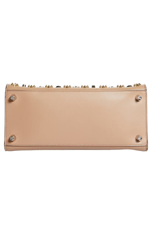Christian Louboutin Medium Paloma Studded Leather Satchel In Brown
