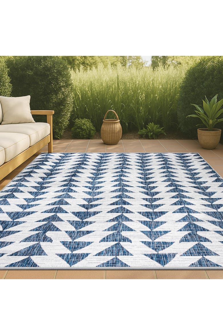 Andratx Modern  Geometric Indoor/Outdoor Area Rug, Alternate, color, Blue/Ivory