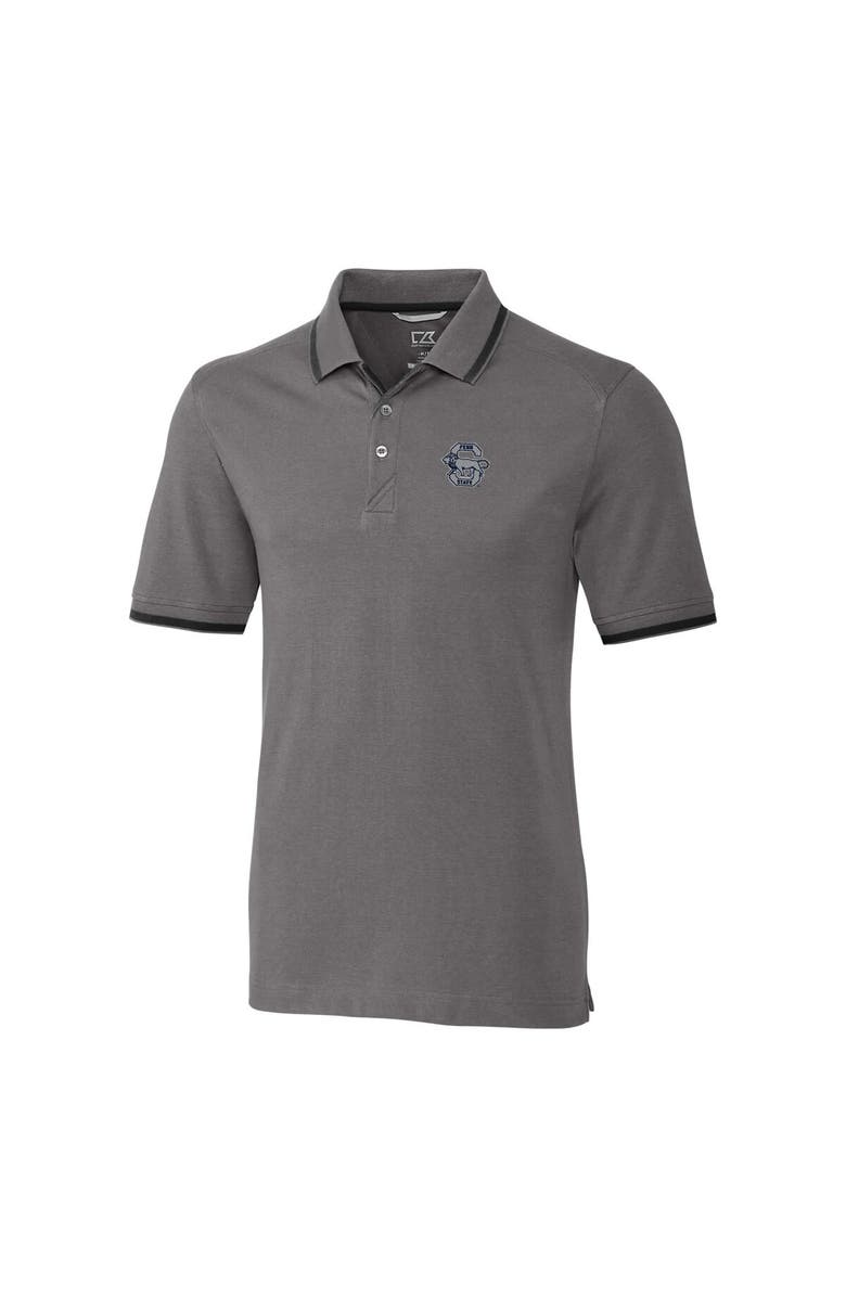 Cutter & Buck Men's Cutter & Buck Gray Penn State Nittany Lions Vault Advantage Tipped Logo Polo, Main, color, 