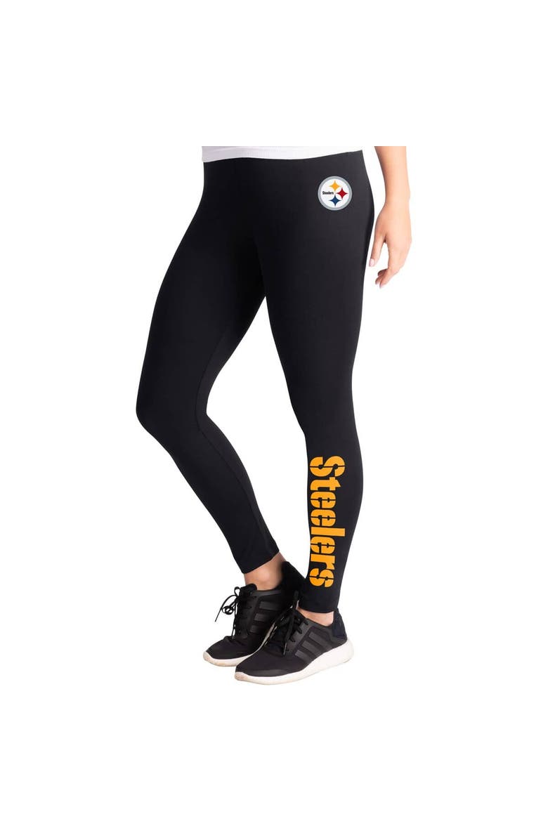G-III 4HER BY CARL BANKS Women's G-III 4Her by Carl Banks Black Pittsburgh Steelers Pregame Leggings, Alternate, color, 