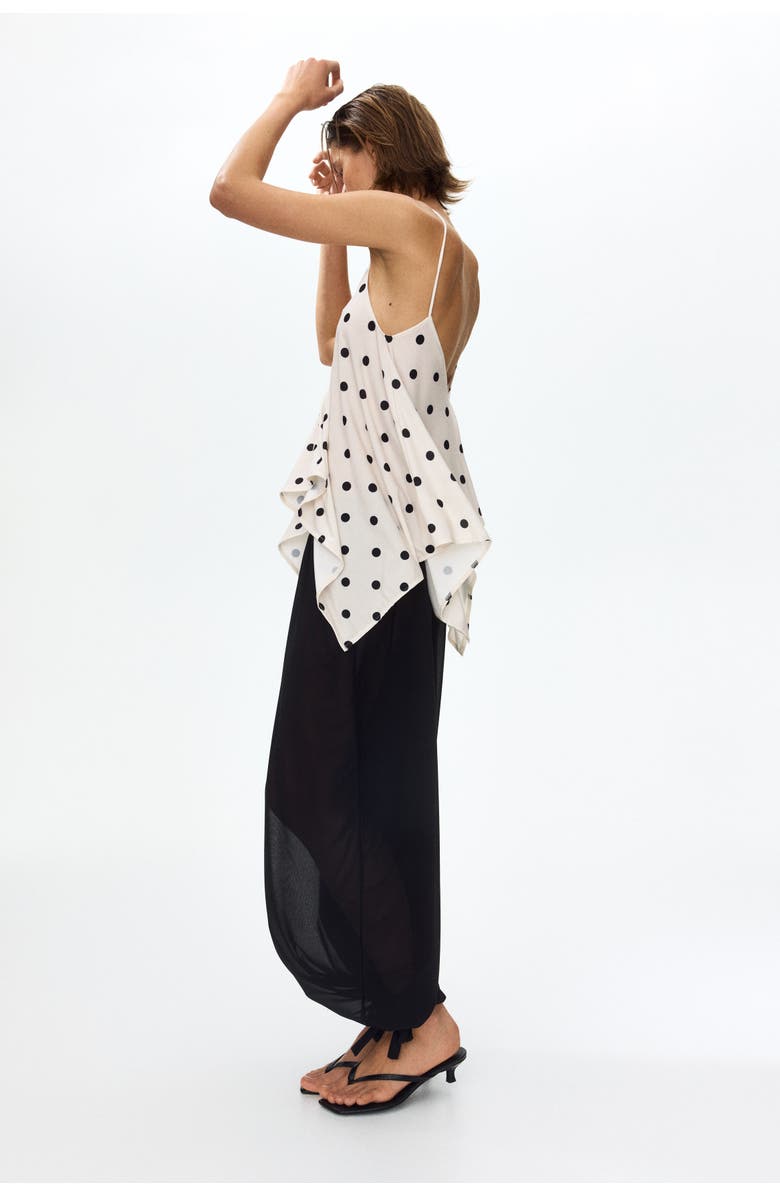 H&M Loose-fit Strappy Top, Alternate, color, White/Polka Dot