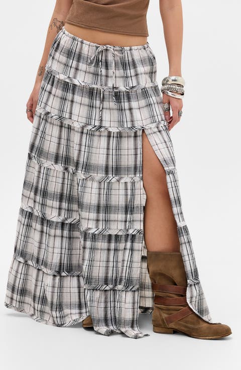 Nova Tiered Gauze Midi Skirt
