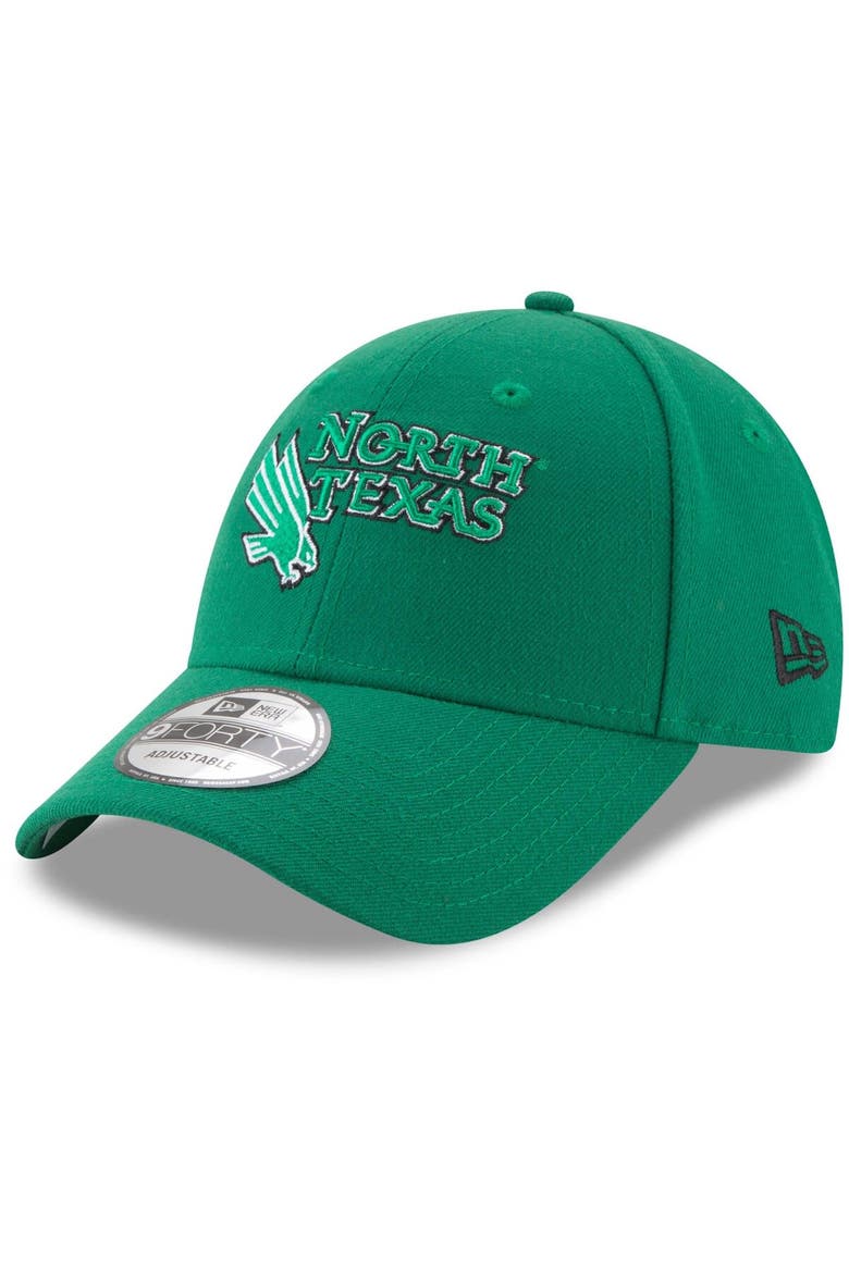 Men's New Era Kelly Green North Texas Mean Green The League 9FORTY Adjustable Hat, Main, color, Kelly Green