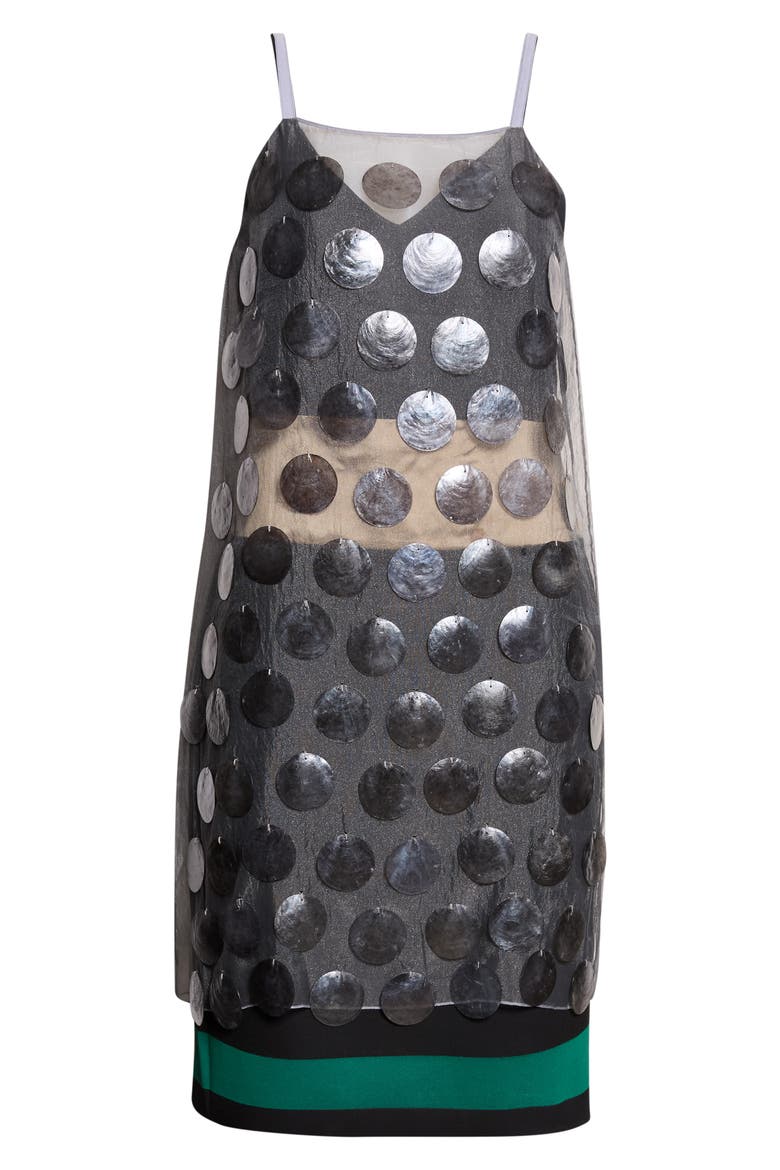 Mother-of-Pearl Maxi Sequin Organza Slipdress, Alternate, color, 00N21 HAZE