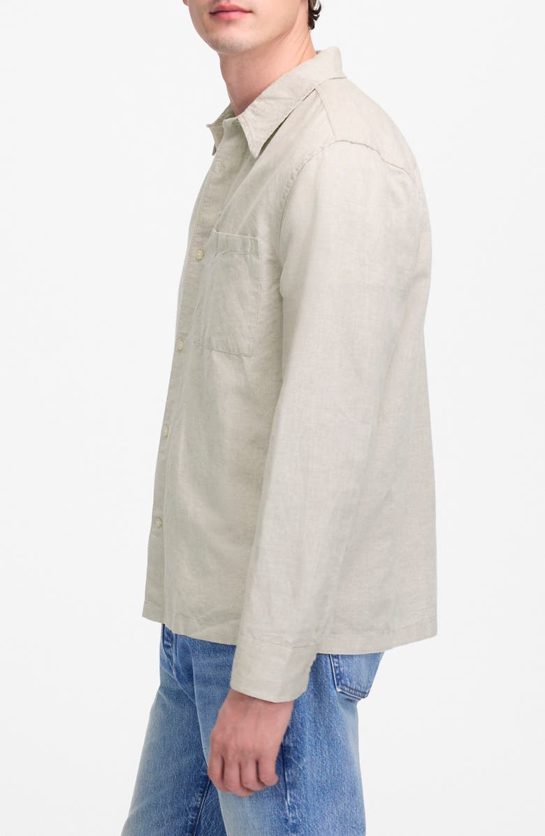 Madewell Stripe Linen & Cotton Button-Up Shirt, Alternate, color, Oat