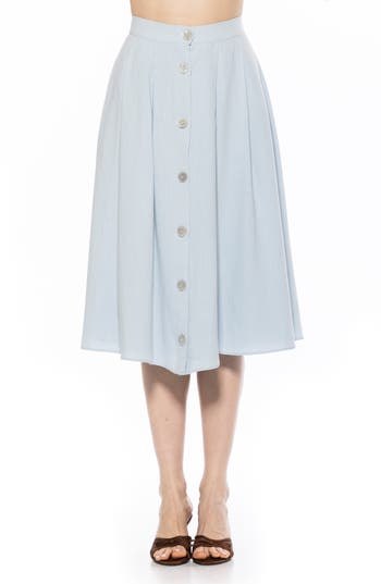 Shop Alexia Admor Maya Midi Skirt In Light Blue