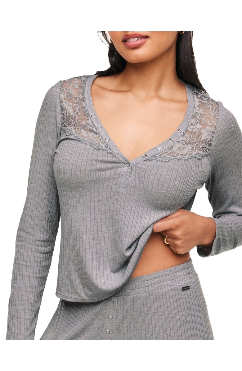 Adore Me Zahra Pajama Lounge Set, Alternate, color, Dark Grey