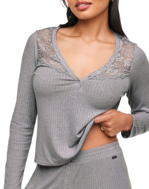 Adore Me Zahra Pajama Lounge Set In Dark Grey
