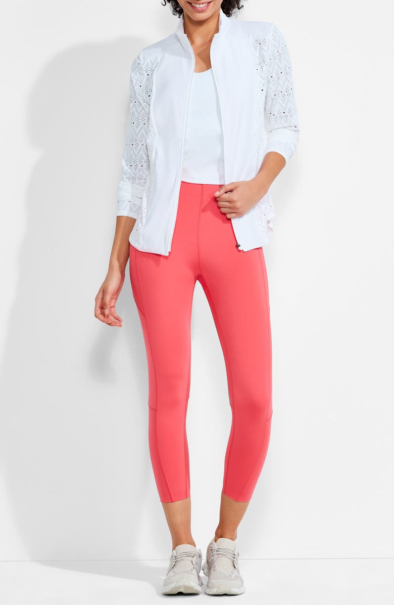 NIC+ZOE Active FlowFit Embroidered Lace Jacket, Alternate, color, 