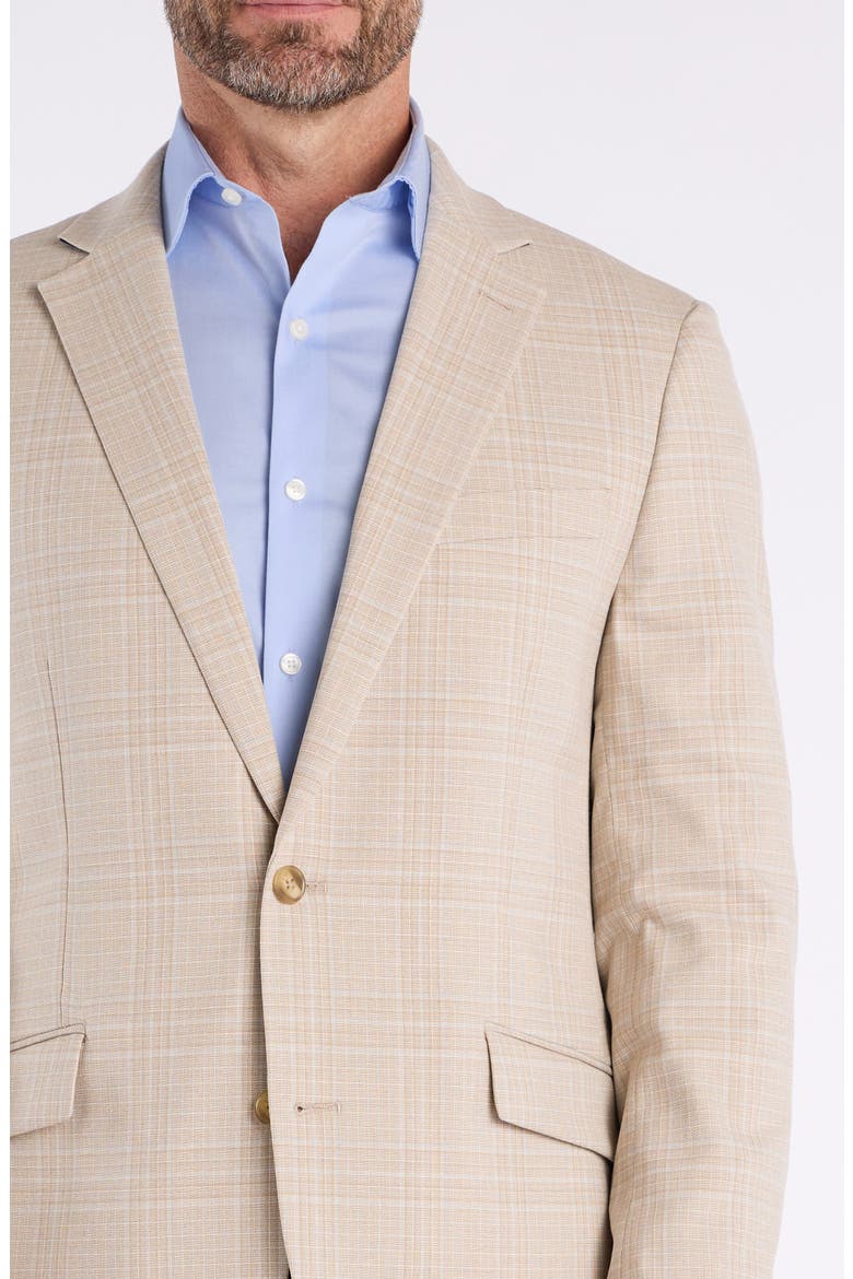 Slim Fit Plaid Sport Coat, Alternate, color, TAUPE
