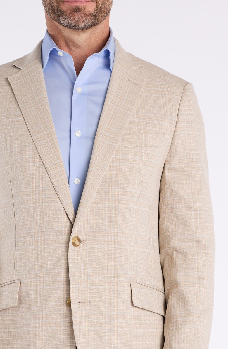 SAVILE ROW CO Slim Fit Plaid Sport Coat, Alternate, color, Taupe