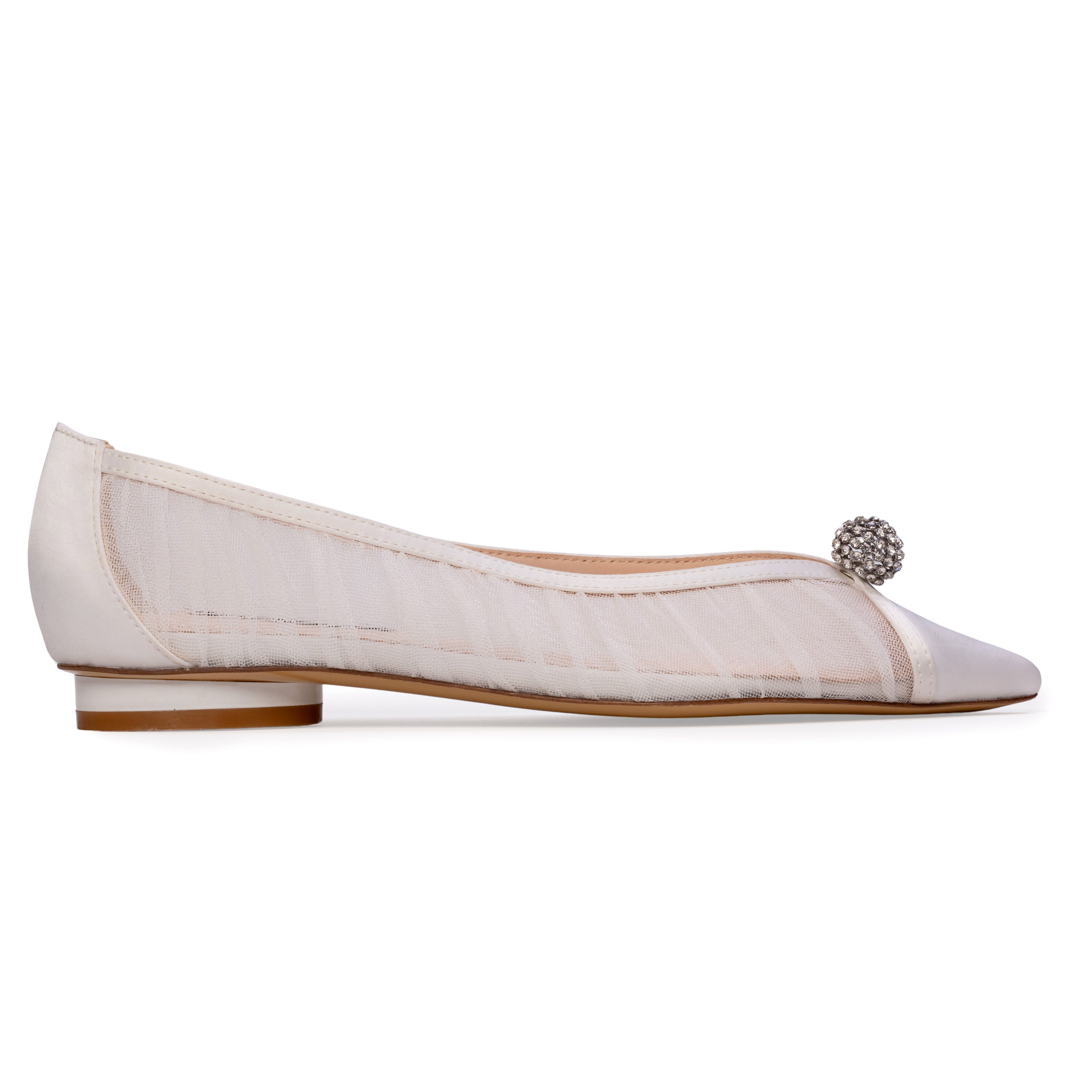 Anne Barge Sabine Flat, Main, color, White Tulle