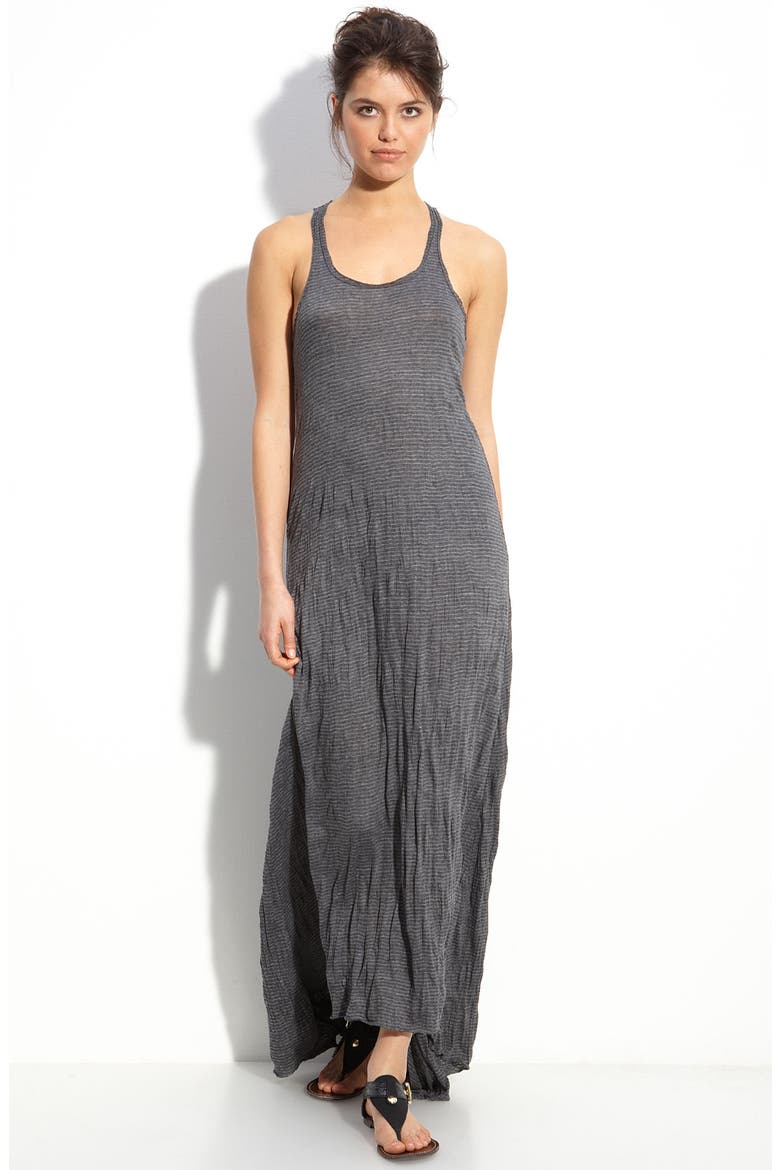 Mini Stripe Maxi Dress, Main, color, BLACK/ CHARCOAL