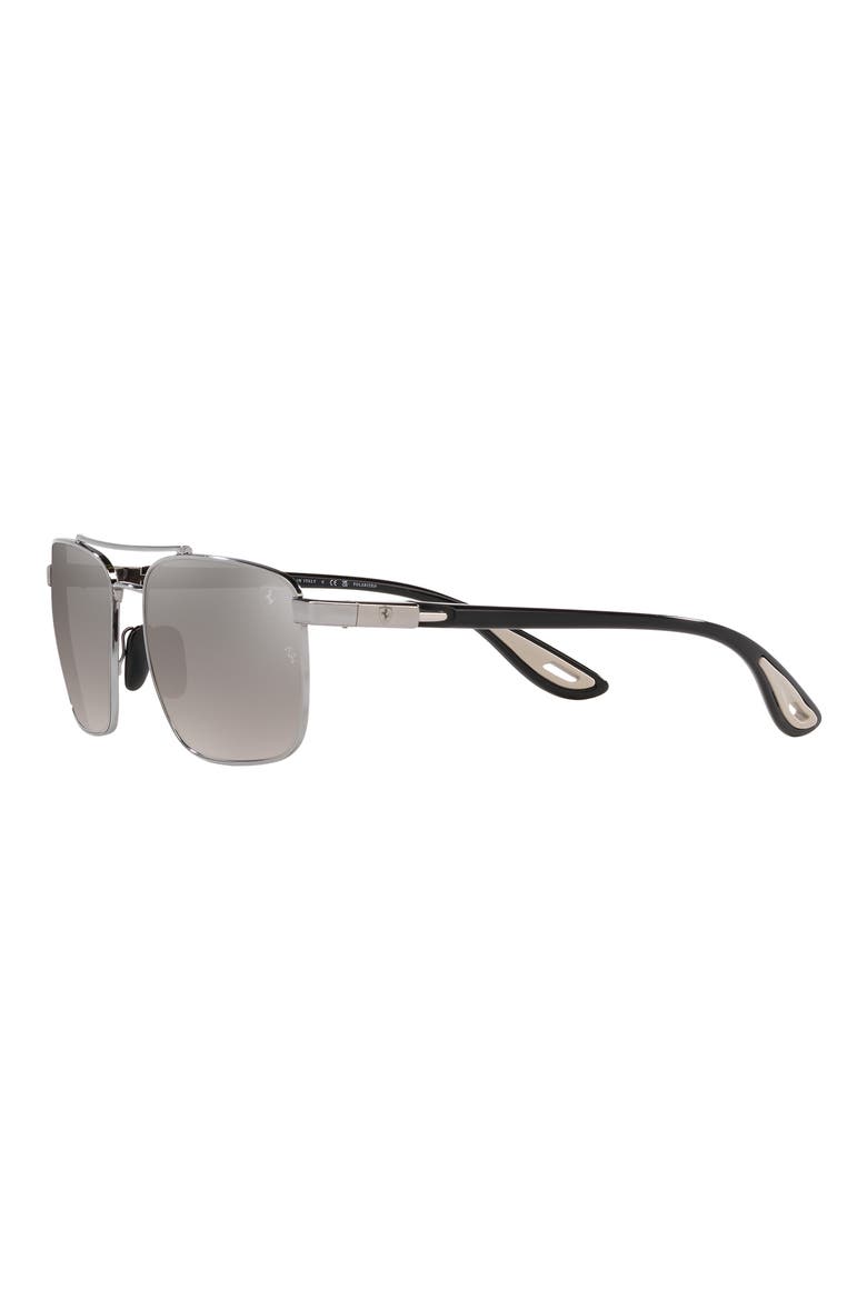 58mm Gradient Polarized Square Sunglasses, Alternate, color, GUNMETAL