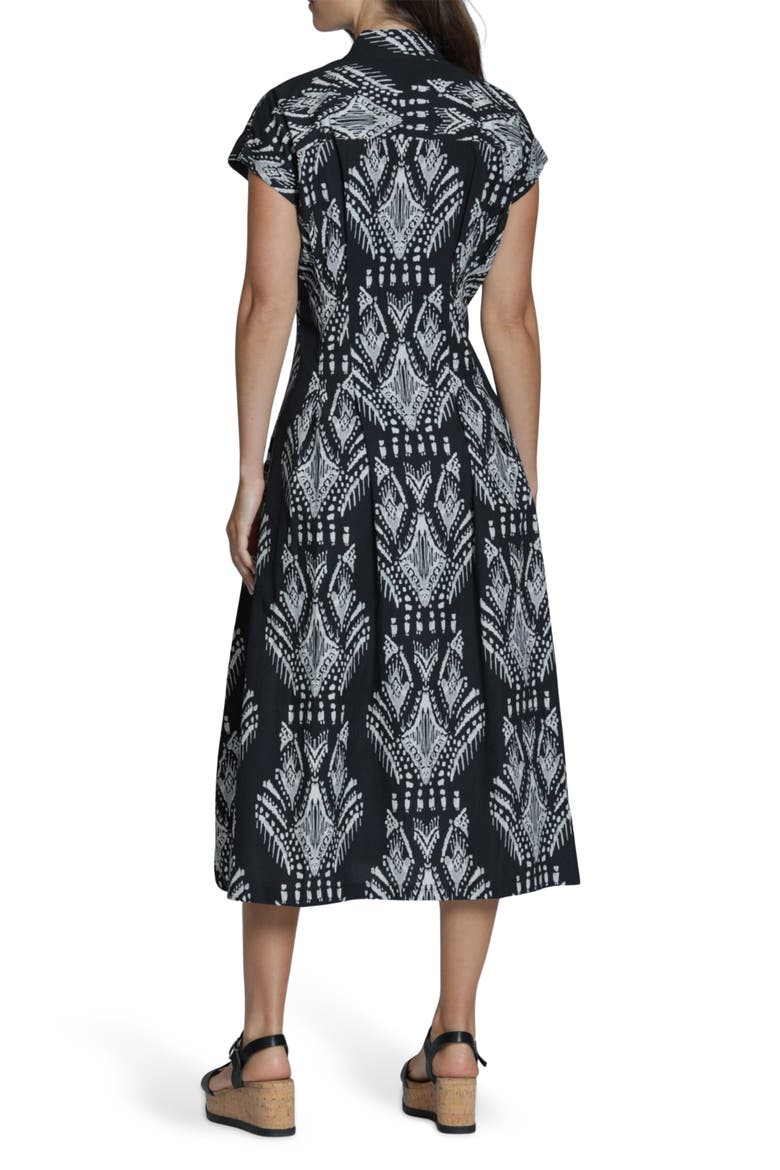 Tie Front Cotton Midi Dress, Alternate, color, BLACKNATURAL