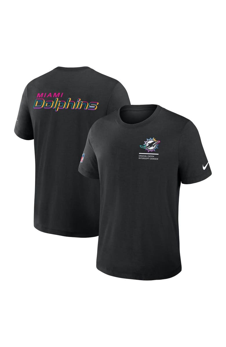 Nike Men's Nike Black Miami Dolphins 2025 NFL Crucial Catch Tri-Blend Dri-FIT T-Shirt, Main, color,