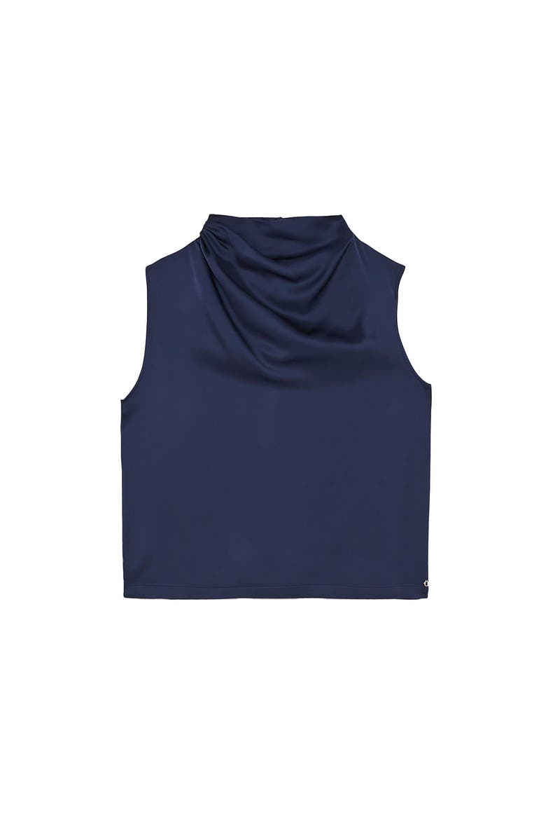 ottod'Ame Draped Satin Sleeveless Top, Alternate, color, Blue