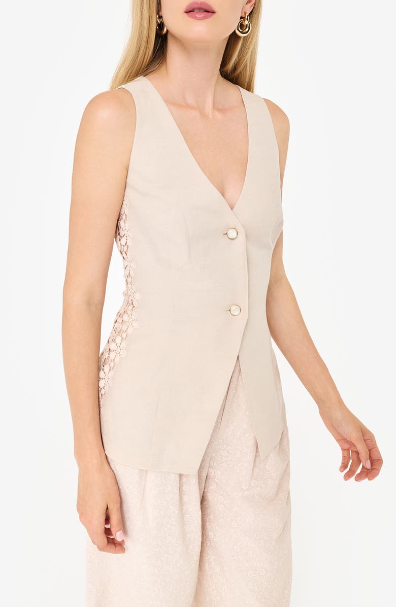 CAMI NYC Sabella Lace Trim Vest, Main, color, 