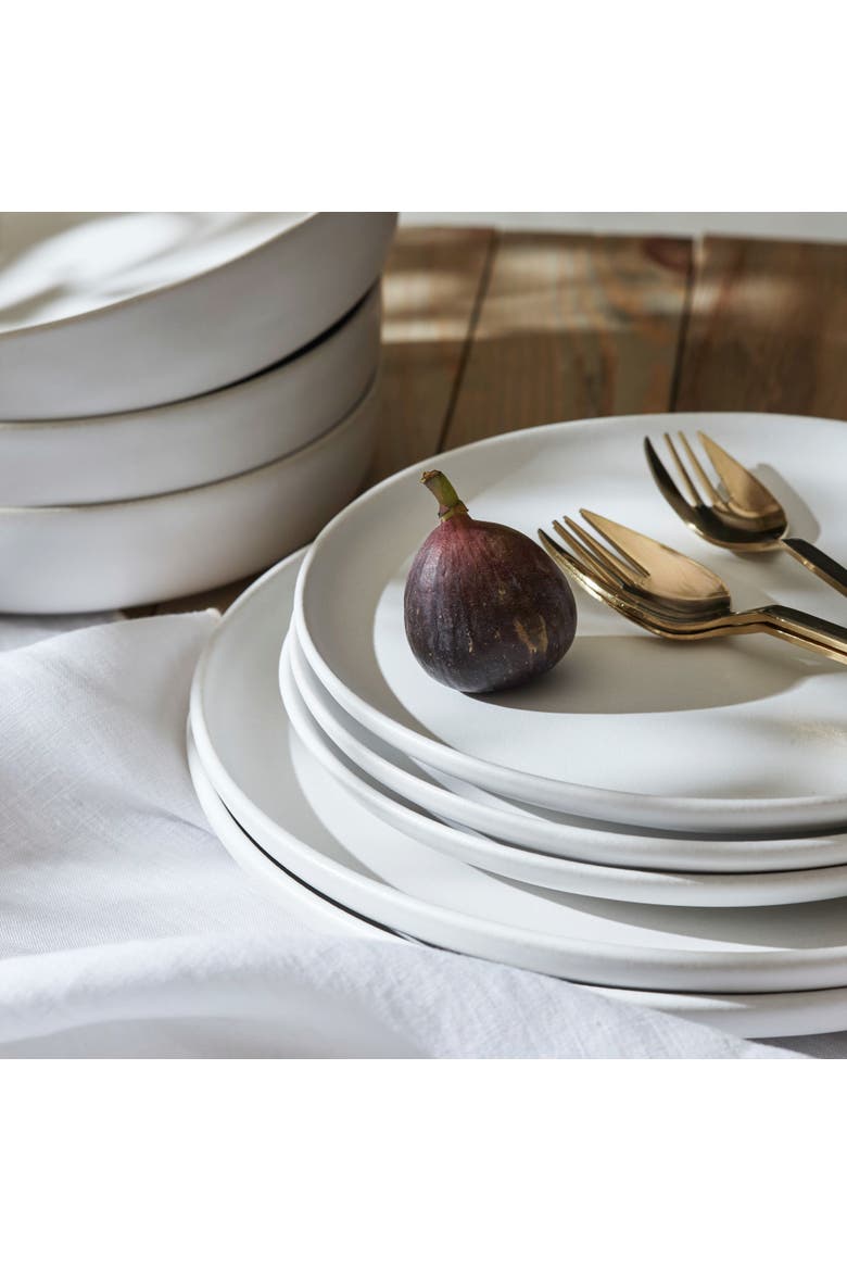 Porto by Stone Lain Macchio Stoneware 24-Piece Dinnerware Set, Alternate, color, White Matte