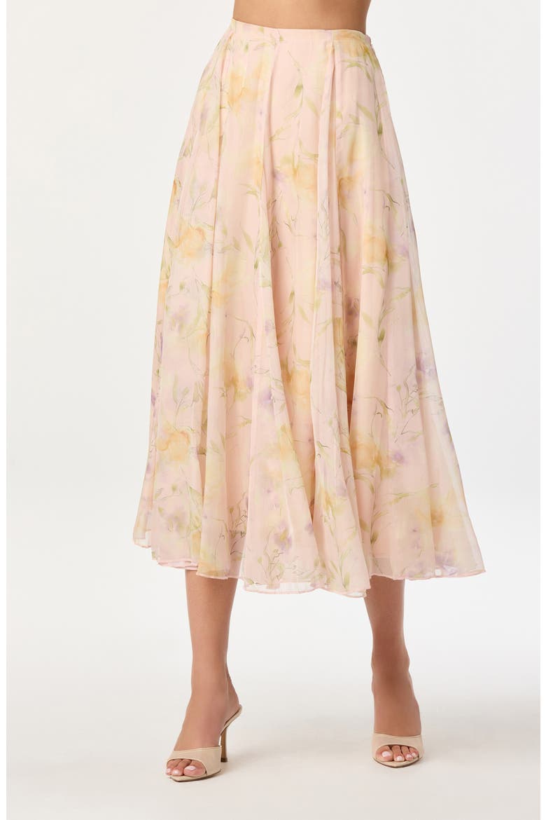 Fiori Chiffon Midi Skirt, Alternate, color, BLUSH FLORAL
