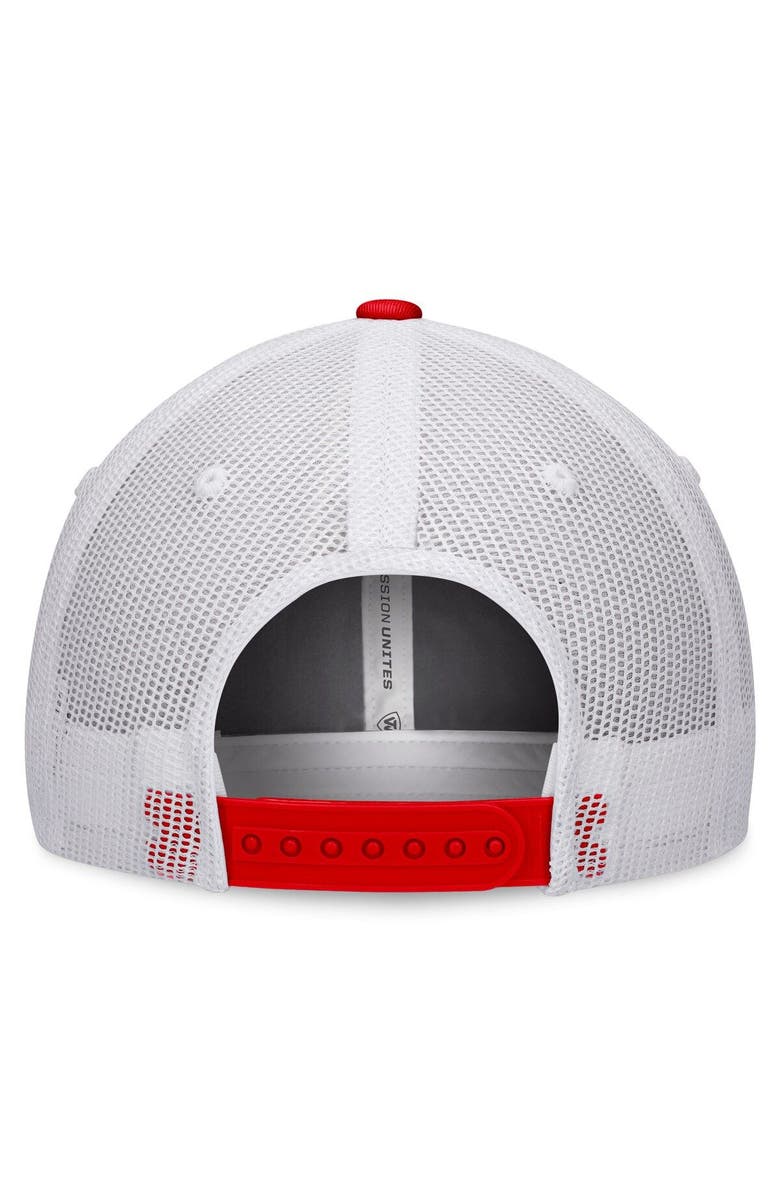 TOP OF THE WORLD Men's Top of the World White/Scarlet Nebraska Huskers Retro Fade Snapback Hat, Alternate, color, White