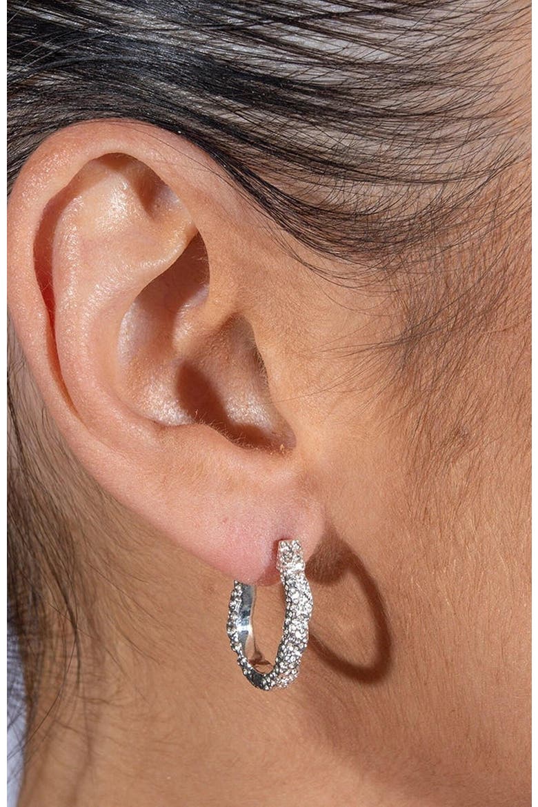 Hula Half Hoop Earring, Alternate, color, Sterling Silver