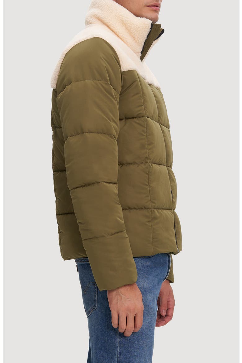 Barry Faux Shearling Puffer Jacket, Alternate, color, MOSS