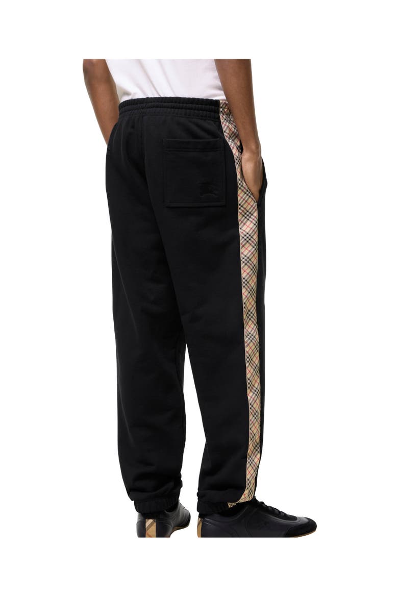 Check Trim Cotton Jogging Pants, Alternate, color, Black