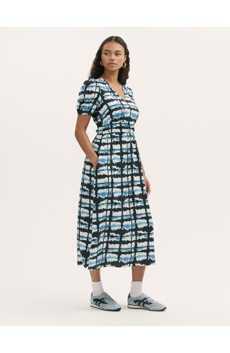 Finery London Katerina Tie Dye Midi Dress, Main, color, Blue Tie Dye