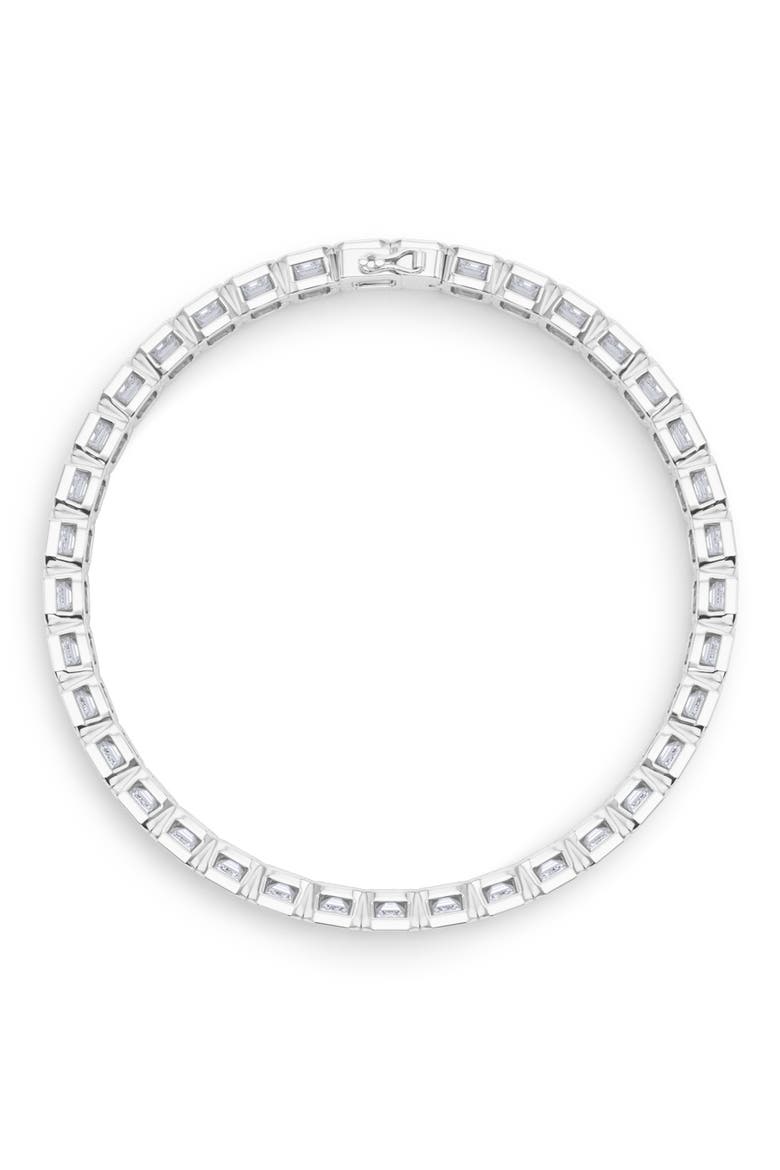 Emerald Cut Lab Created Diamond Tennis Bracelet, Alternate, color, 18K WHITE GOLD