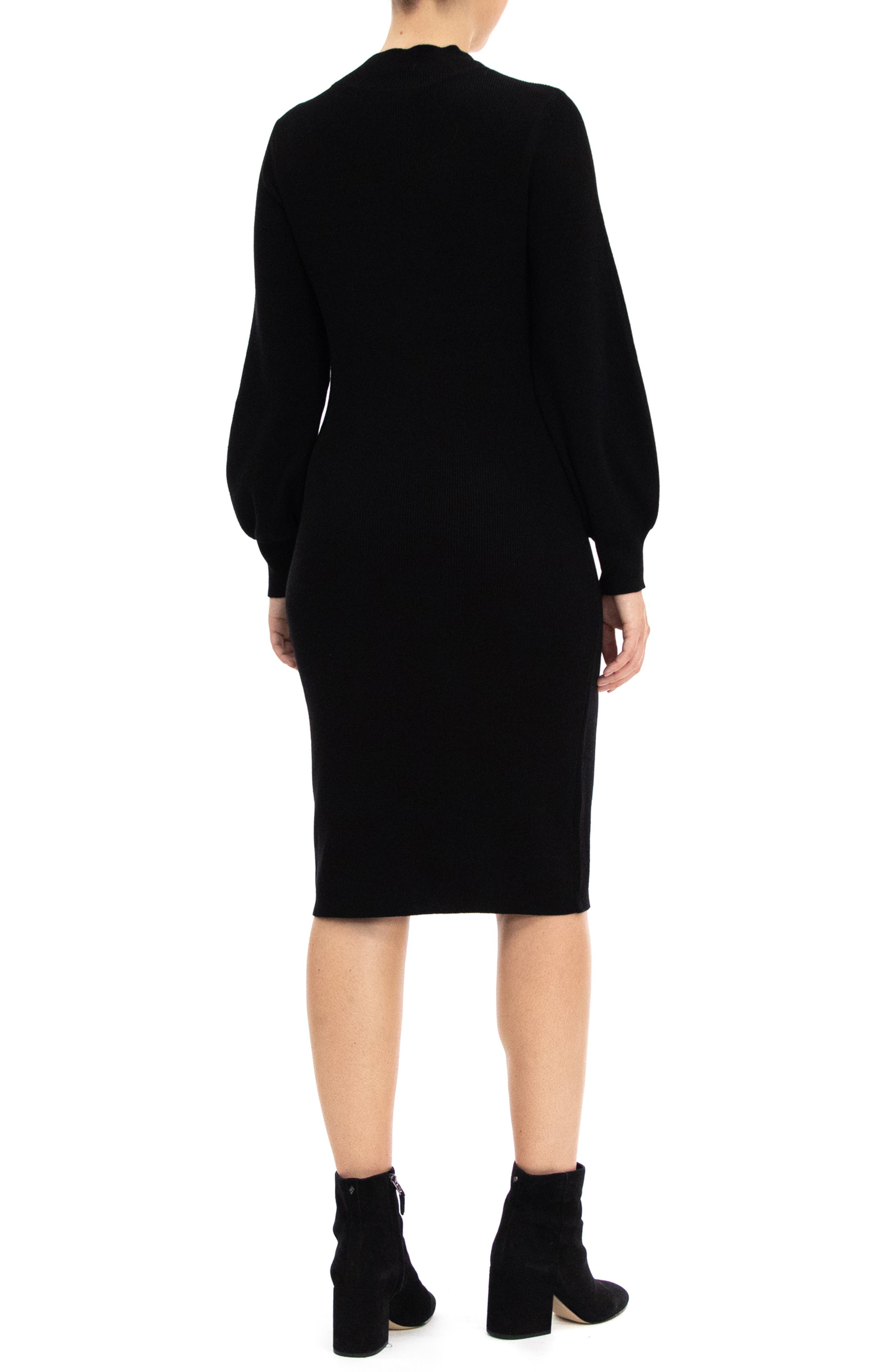 Mock Neck Cutout Sweater Dress - image 2