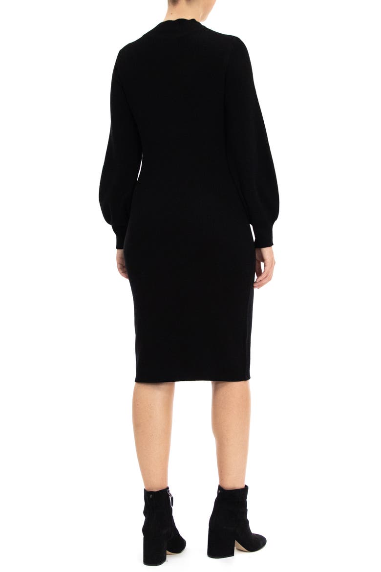 Mock Neck Cutout Sweater Dress, Alternate, color, BLACK