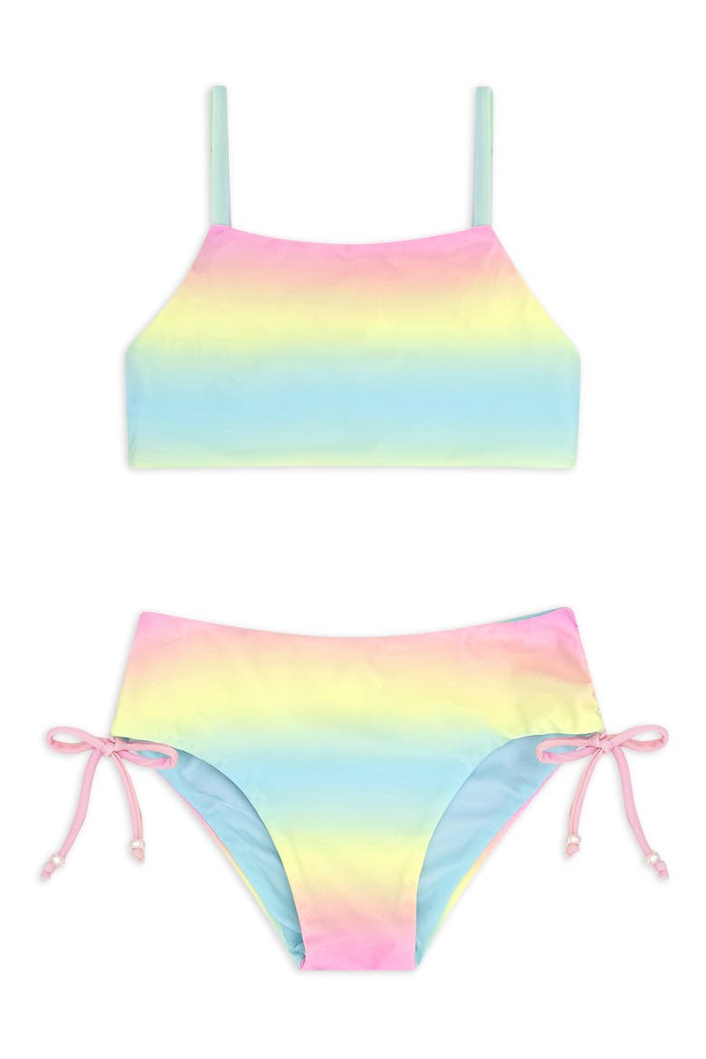 Kids' Strands Two-Piece Swimsuit, Main, color, MULTI BLUE