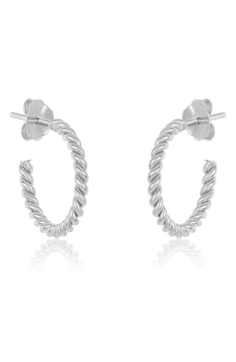 Sterling Forever Twisted Rope Hoop Earrings, Alternate, color, Silver