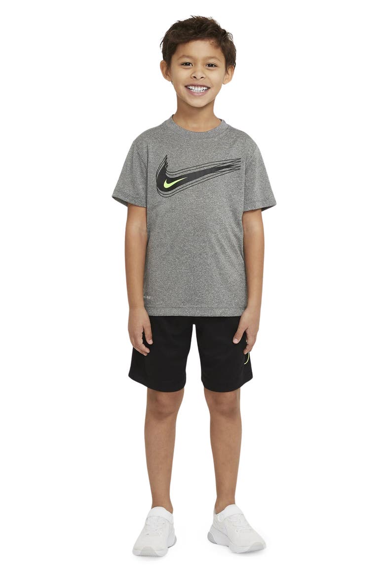 Kids' Dri-FIT T-Shirt & Shorts Set, Alternate, color, BLACK