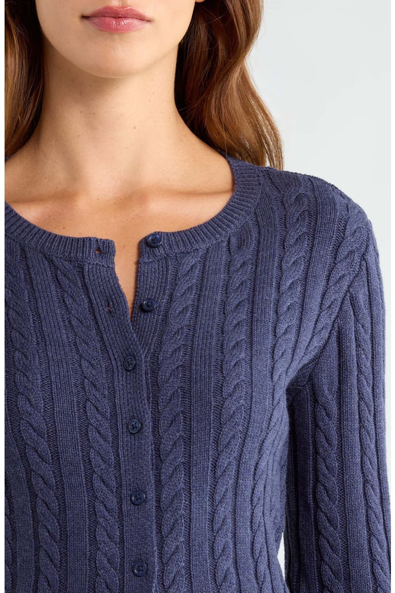 Cloud Soft Cable Stitch Cardigan, Alternate, color, OVERTURE HEATHER