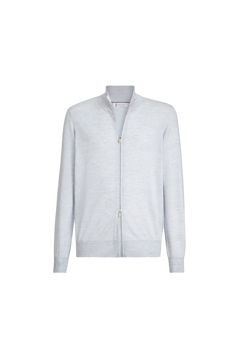 Cashmere and silk cardigan, Alternate, color, Pale Blue