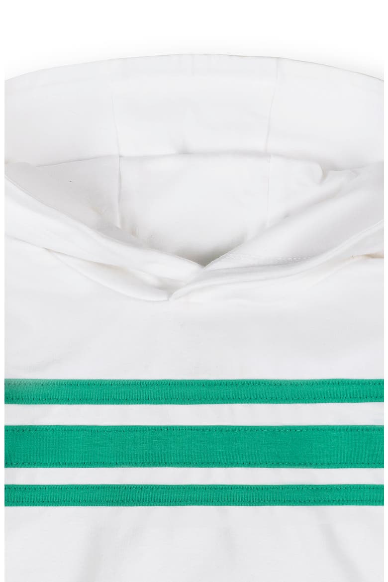 Kids' Organic French Terry Hoodie, Alternate, color, White with Green