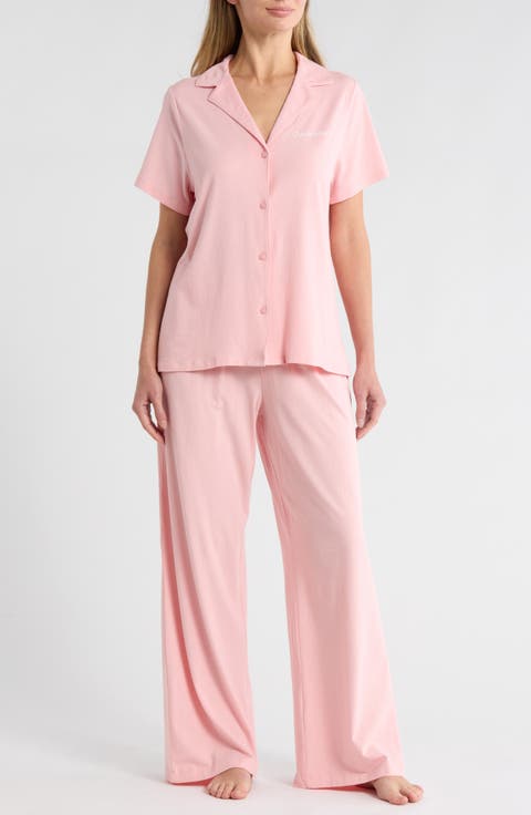 Notch Collar Knit Pajamas