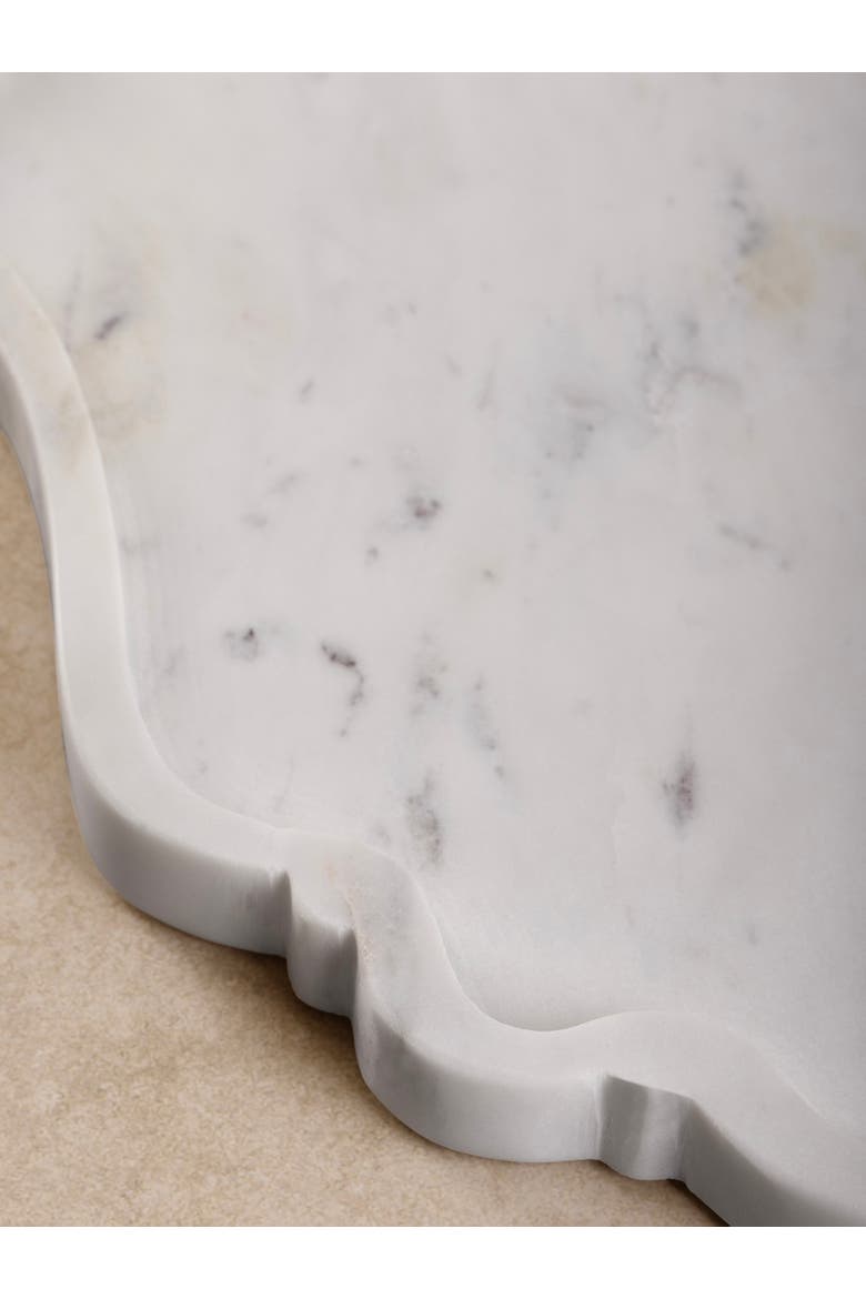 Cascade White Marble Tray, Alternate, color, Ivory