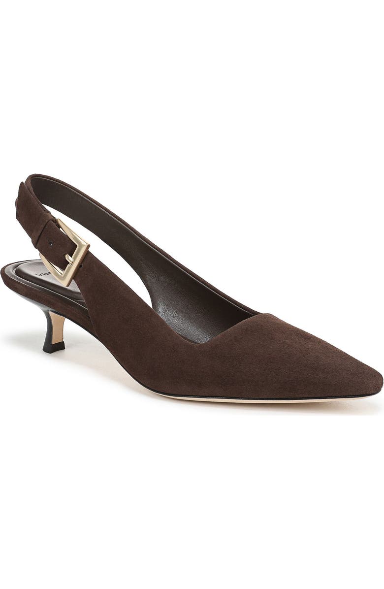 Vince Shasta Kitten Heel Slingback Pump, Main, color, Cacao Brown Suede