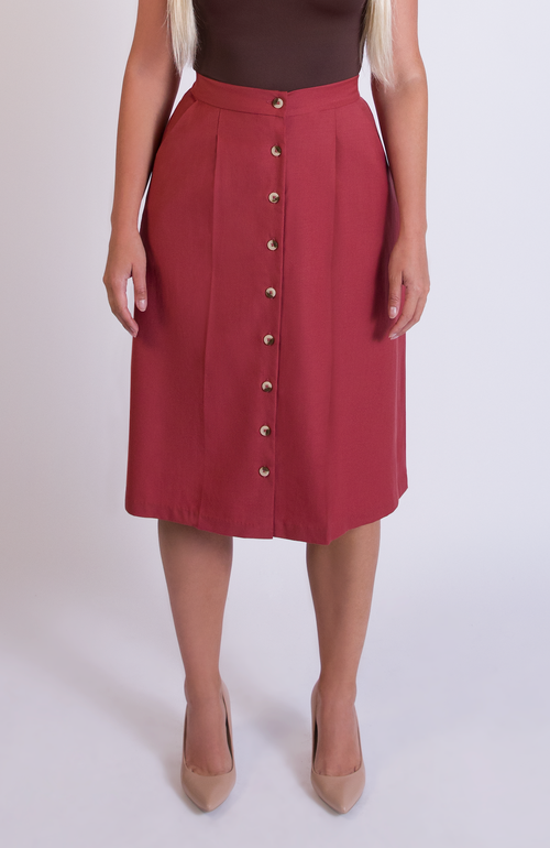 Aam The Label The Wool Midi Skirt In Brown